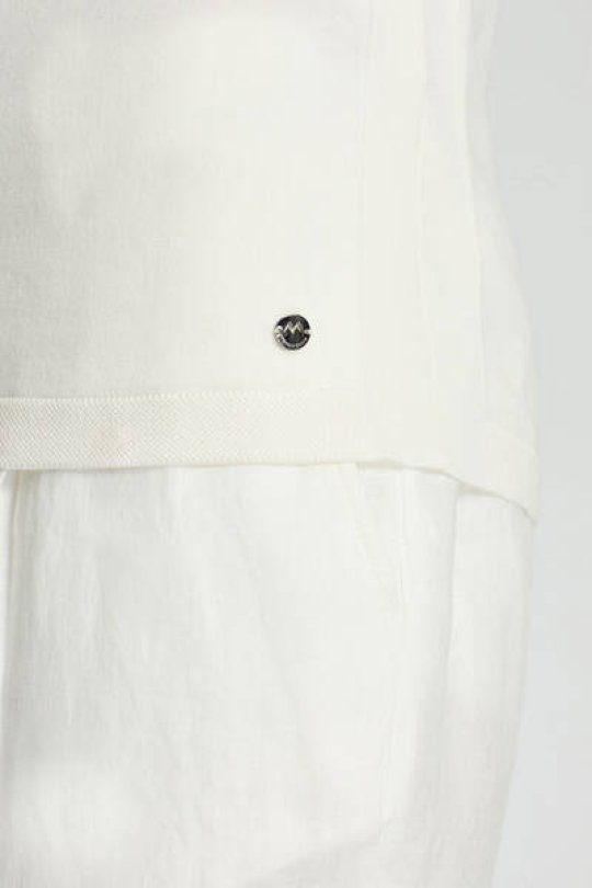 Bisiklet Yaka Beyaz Giza Pamuk Triko T-Shirt