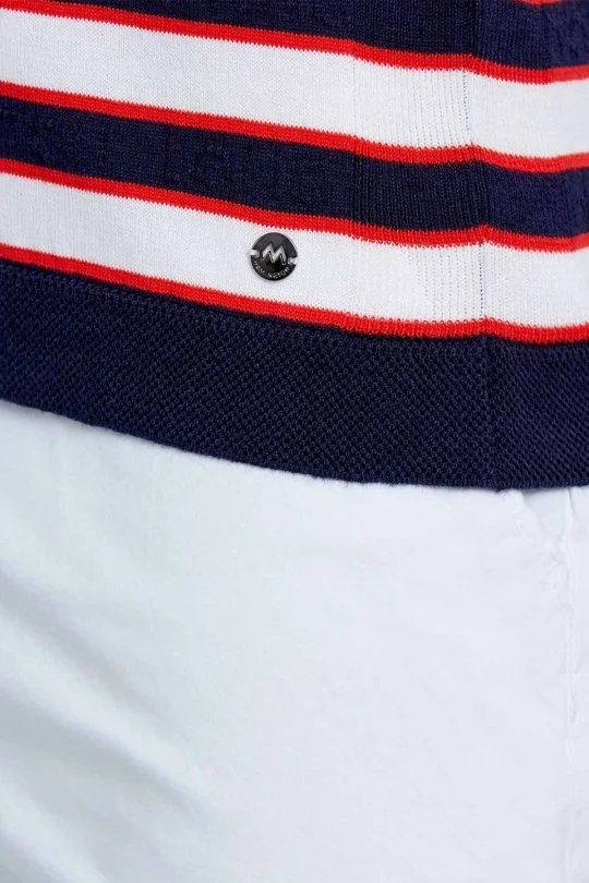 Hemington - Beyaz Çizgi Desen Lacivert Triko Polo (5)