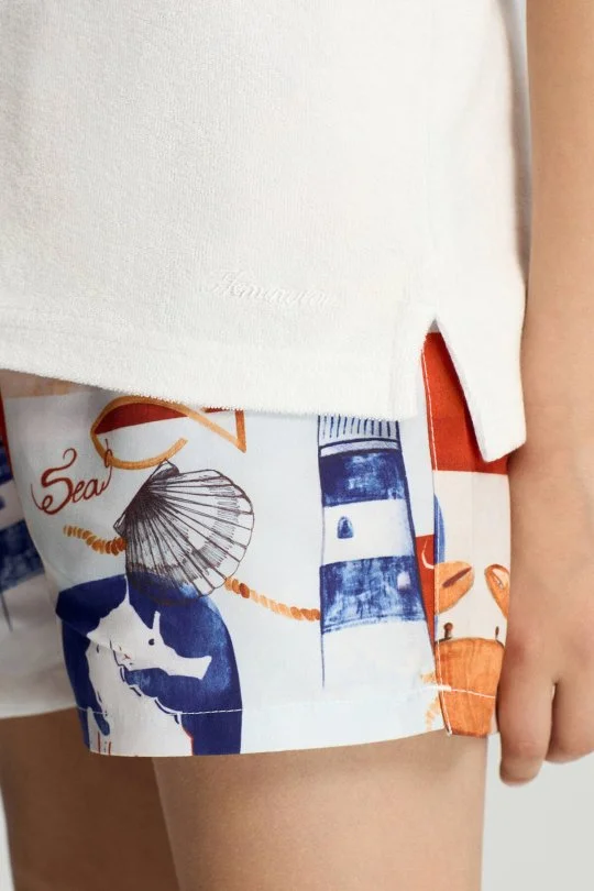 Hemington - Beyaz Havlu Kumaş Polo Yaka Çocuk T-Shirt (4)