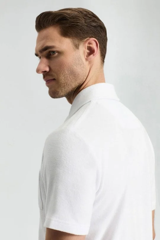 Hemington - Beyaz Havlu Kumaş Polo Yaka T-Shirt (2)