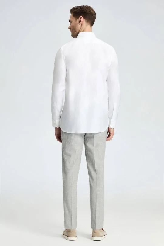 Hemington - Beyaz İtalyan Yaka Saf Pamuk Business Gömlek (4)