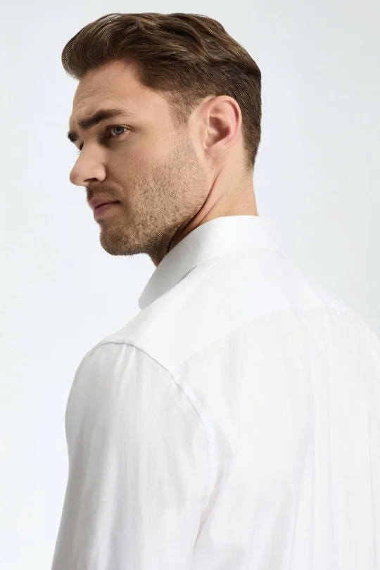 Hemington - Beyaz İtalyan Yaka Saf Pamuk Business Gömlek (2)