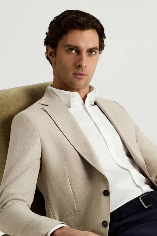 Hemington - Kuş Gözü Dokulu Non-Iron Business Gizli Düğme Beyaz Gömlek (2)