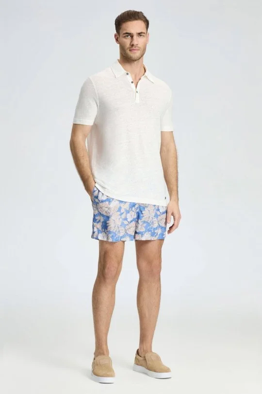 Hemington - Saf Keten Beyaz Polo Yaka T-Shirt (1)