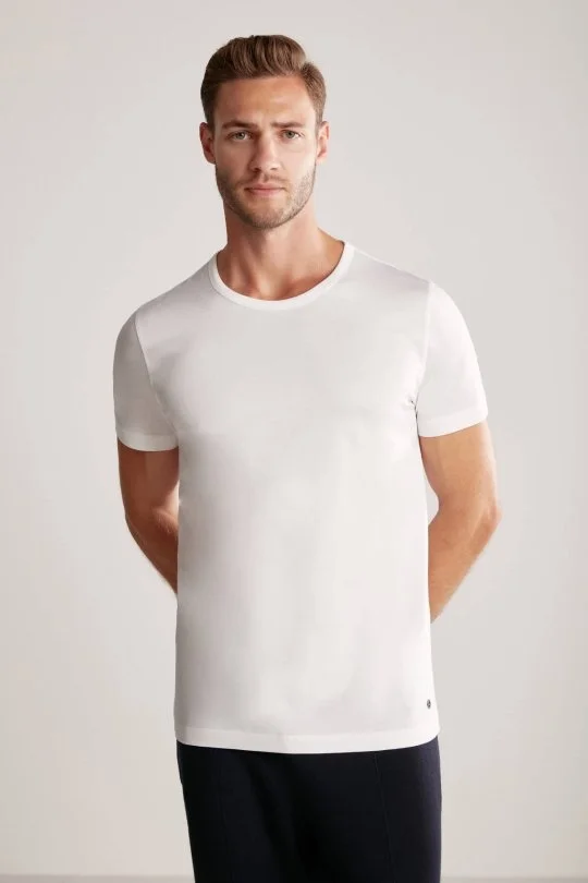 Hemington - Bisiklet Yaka Beyaz Basic T-Shirt