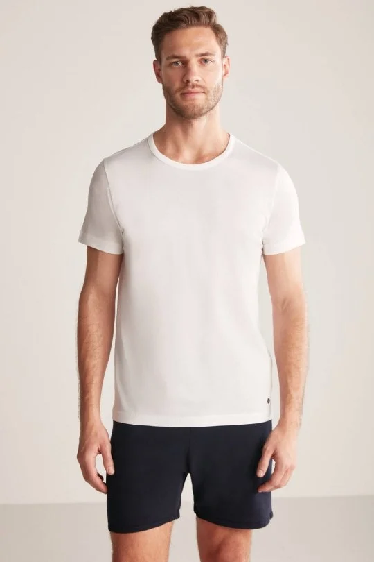 Hemington - Bisiklet Yaka Beyaz Basic T-Shirt