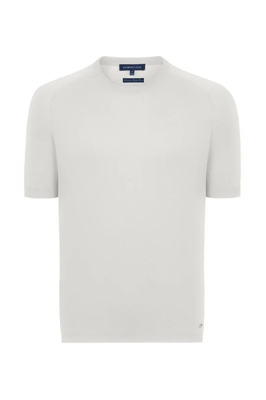 Hemington - Bisiklet Yaka Beyaz Giza Pamuk Triko T-Shirt (7)