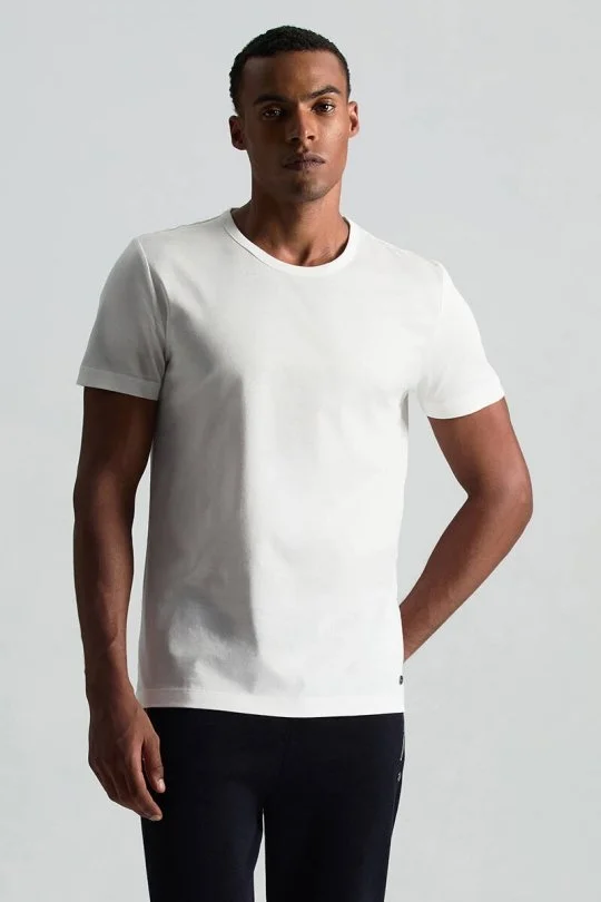 Hemington - Bisiklet Yaka Beyaz Basic T-Shirt