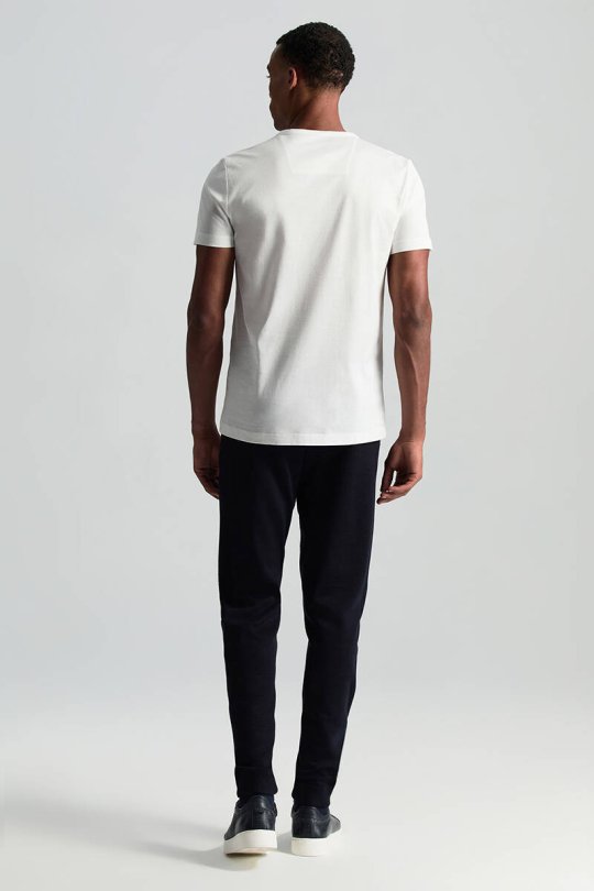 Bisiklet Yaka Beyaz Basic T-Shirt
