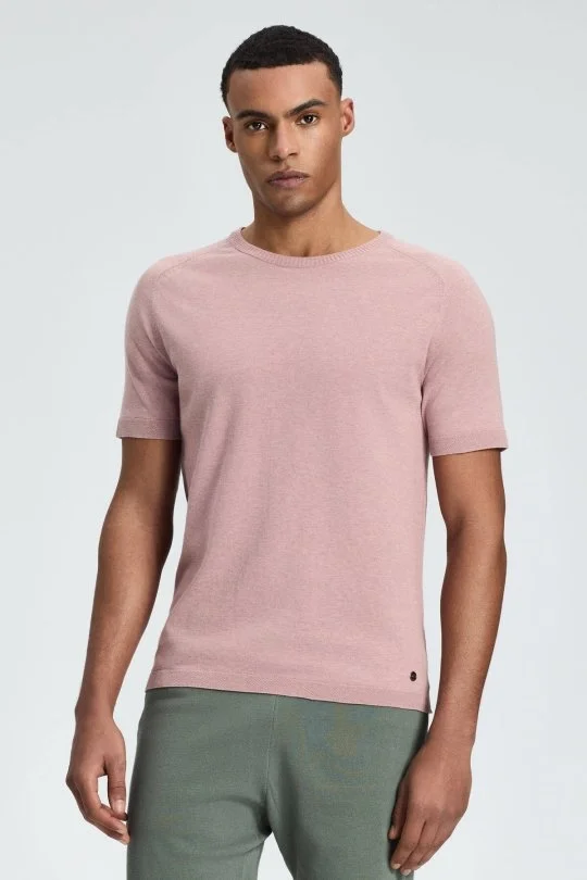 Hemington - Bisiklet Yaka Gül Kurusu Giza Pamuk Triko T-Shirt (3)