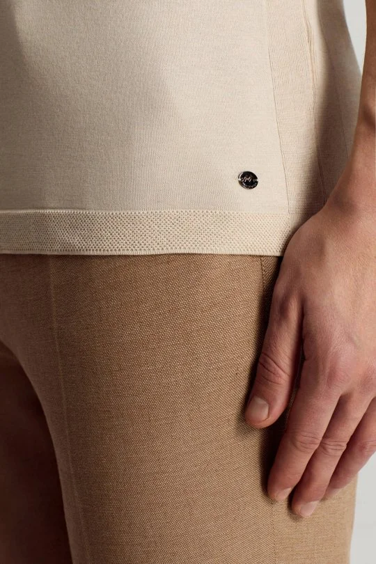 Hemington - Bisiklet Yaka Krem Rengi Giza Pamuk Triko T-Shirt (3)