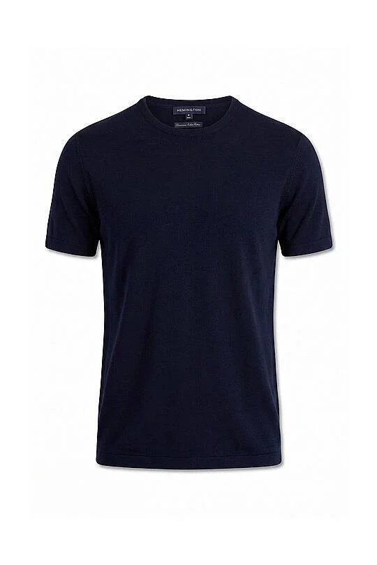 Hemington - Bisiklet Yaka Lacivert Giza Pamuk Triko T-Shirt (7)