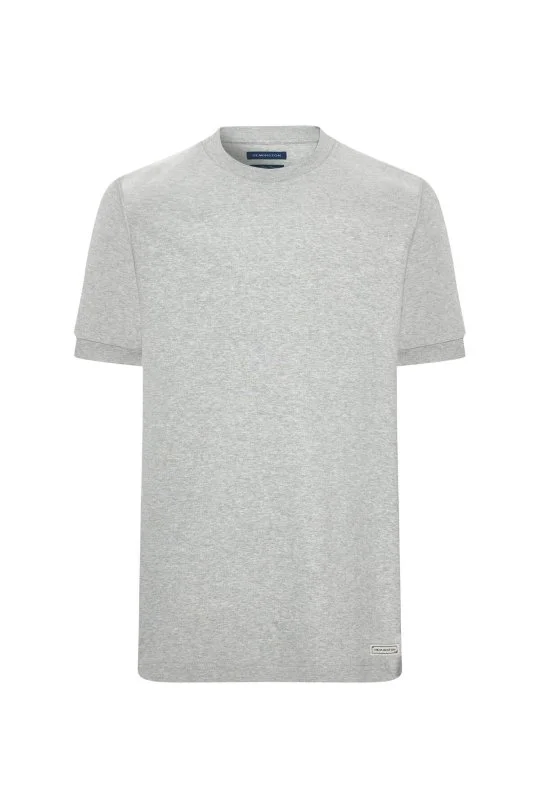 Hemington - Bisiklet Yaka Rahat Kesim Saf Pamuk Açık Gri T-Shirt (6)