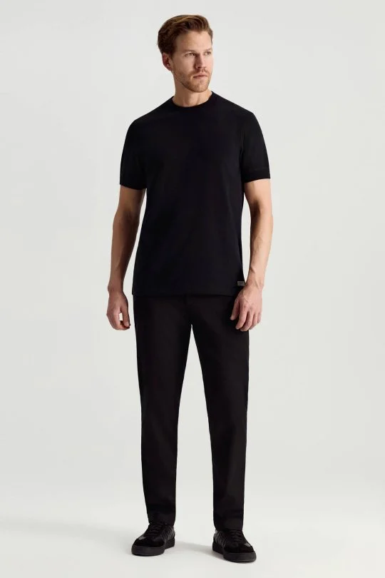 Hemington - Bisiklet Yaka Rahat Kesim Saf Pamuk Siyah T-Shirt (2)