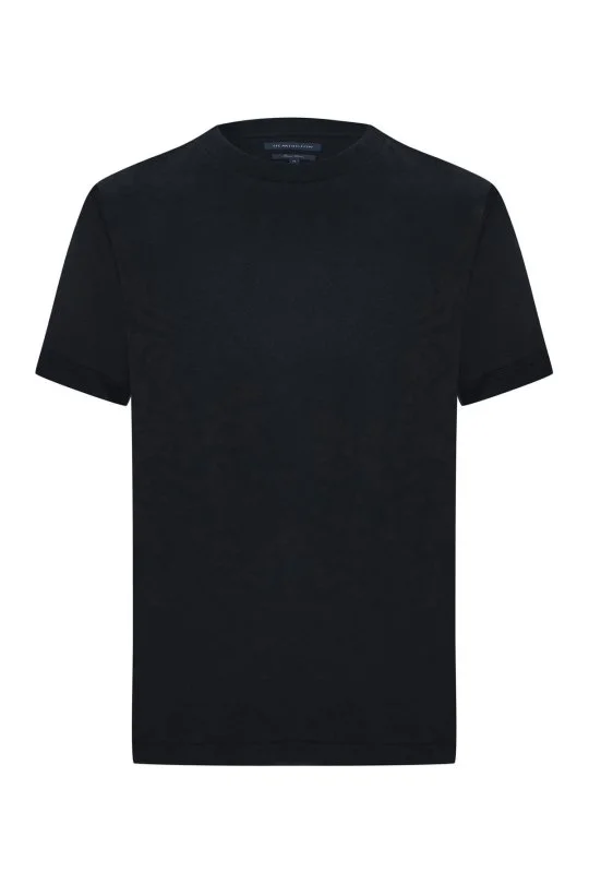 Hemington - Bisiklet Yaka Rahat Kesim Saf Pamuk Siyah T-Shirt (6)