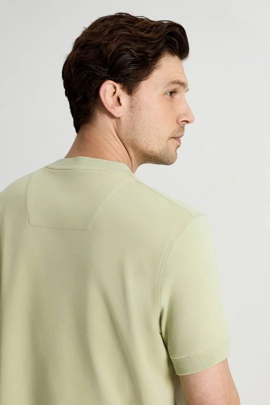 Hemington - Bisiklet Yaka Rahat Resim Saf Pamuk Açık Yeşil T-Shirt (5)