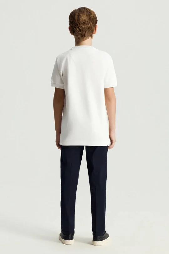 Hemington - Bisiklet Yaka Rahat Resim Saf Pamuk Beyaz Çocuk T-Shirt (4)