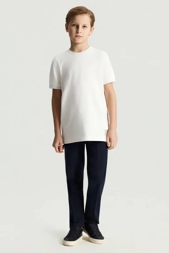 Hemington - Bisiklet Yaka Rahat Resim Saf Pamuk Beyaz Çocuk T-Shirt (2)