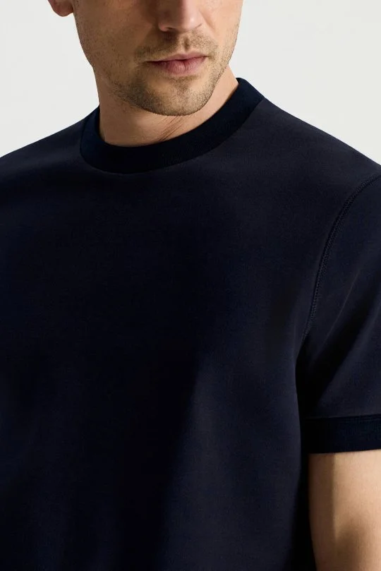 Hemington - Bisiklet Yaka Rahat Resim Saf Pamuk Lacivert T-Shirt (3)