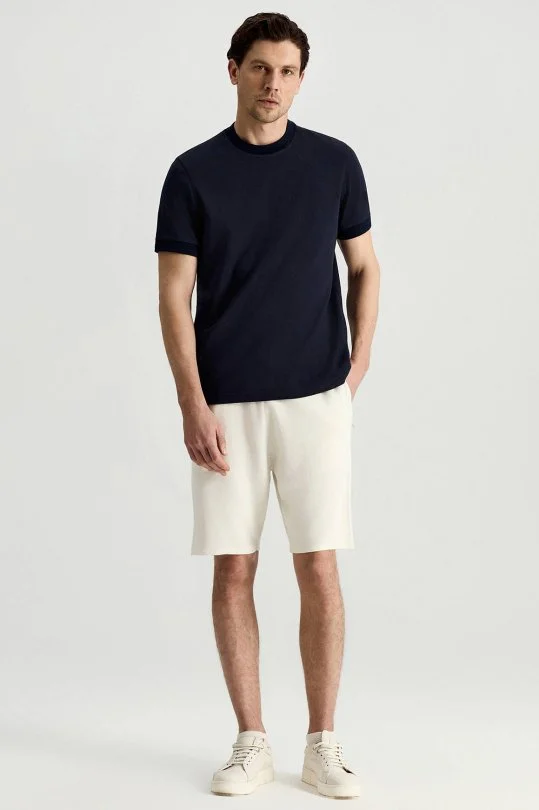 Hemington - Bisiklet Yaka Rahat Resim Saf Pamuk Lacivert T-Shirt (1)