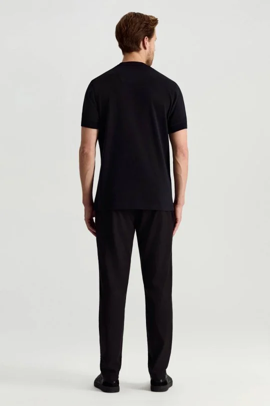 Hemington - Bisiklet Yaka Rahat Resim Saf Pamuk Siyah T-Shirt (5)