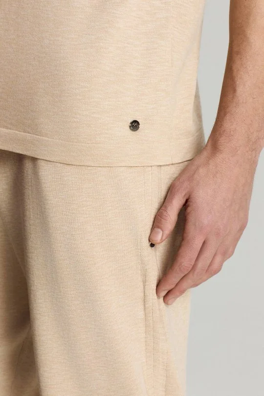 Hemington - Bisiklet Yaka Saf Pamuk Açık Bej Triko T-Shirt (4)