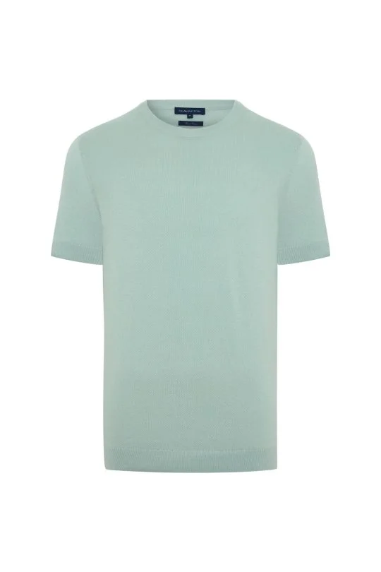Hemington - Bisiklet Yaka Saf Pamuk Açık Yeşil Triko T-Shirt (6)