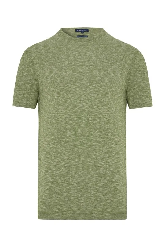 Hemington - Bisiklet Yaka Saf Pamuk Haki Triko T-Shirt (7)