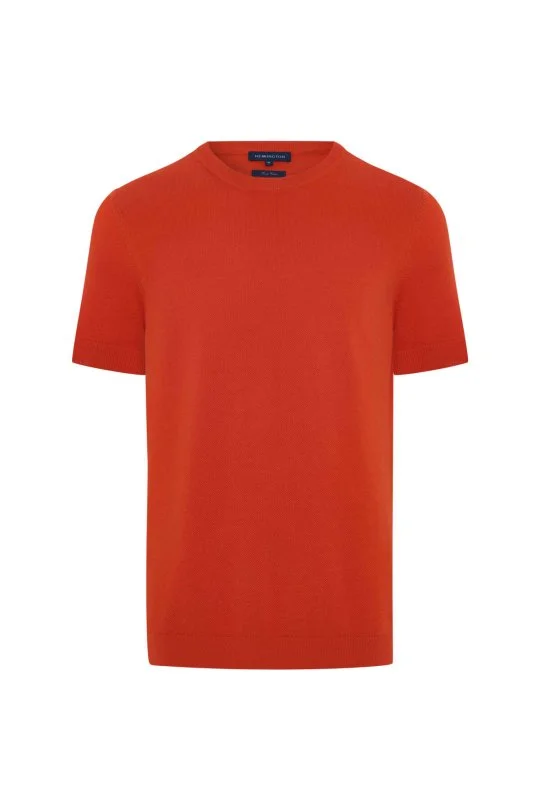 Hemington - Bisiklet Yaka Saf Pamuk Kırmızı Triko T-Shirt (6)