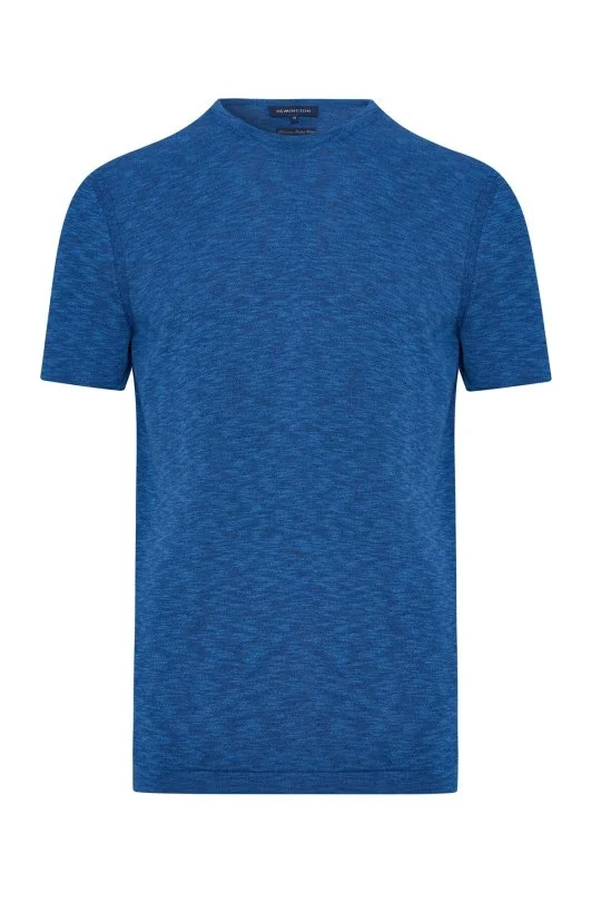 Hemington - Bisiklet Yaka Saf Pamuk Koyu Mavi Triko T-Shirt (6)