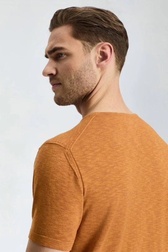 Hemington - Bisiklet Yaka Saf Pamuk Turuncu Triko T-Shirt (3)