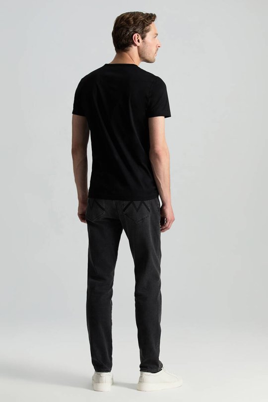Bisiklet Yaka Siyah Basic T-Shirt