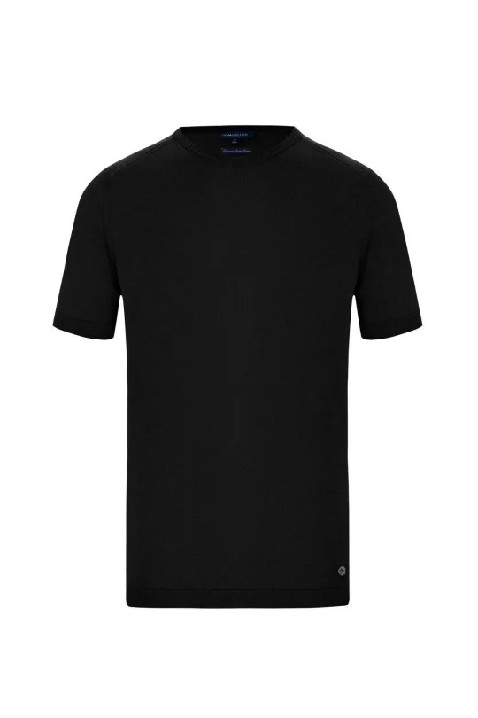 Hemington - Bisiklet Yaka Siyah Giza Pamuk Triko T-Shirt (7)
