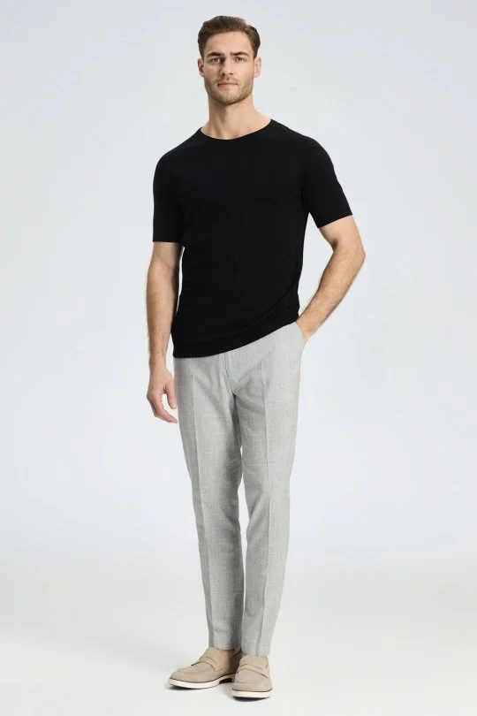 Hemington - Bisiklet Yaka Siyah Giza Pamuk Triko T-Shirt (2)