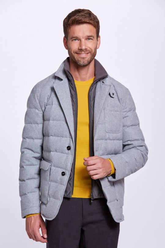 Bisiklet Yaka Slim Fit Merino Yün Sarı Triko