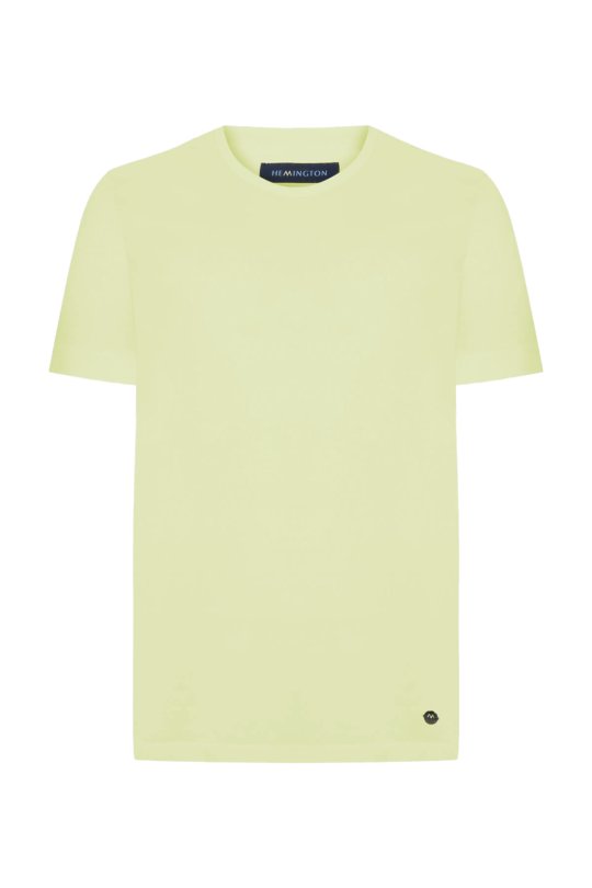 Bisiklet Yaka Yeşil Basic T-Shirt