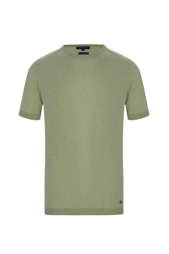 Hemington - Bisiklet Yaka Yeşil Giza Pamuk Triko T-Shirt (7)