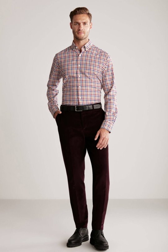 Bordo Kadife Pantolon
