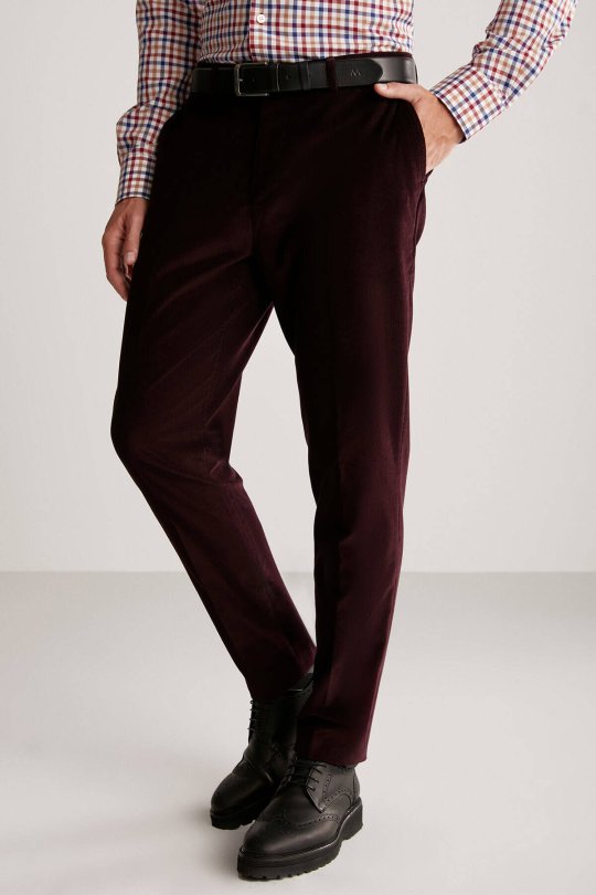 Bordo Kadife Pantolon