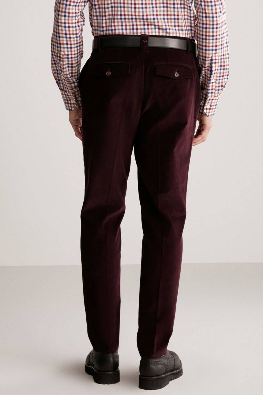 Bordo Kadife Pantolon