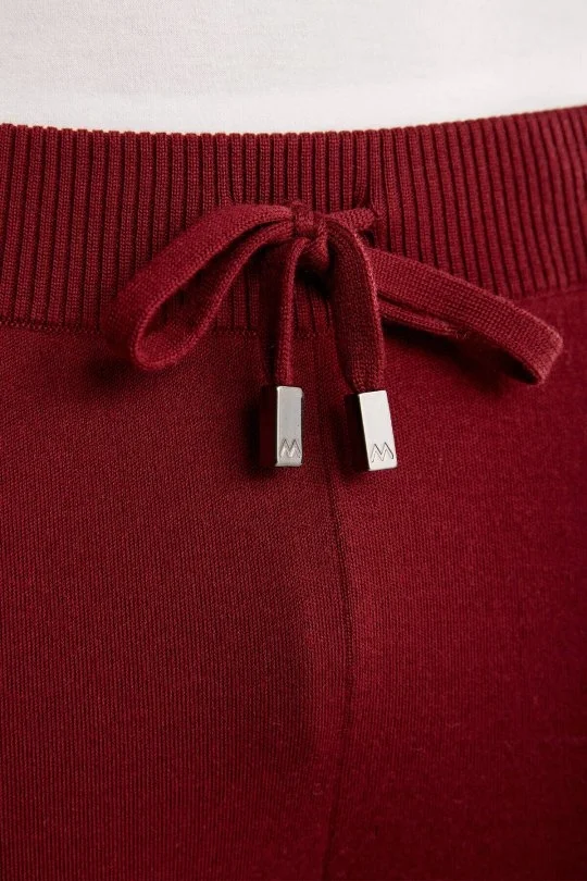 Hemington - Bordo Merino Yün Activewear Triko Pantolon (6)