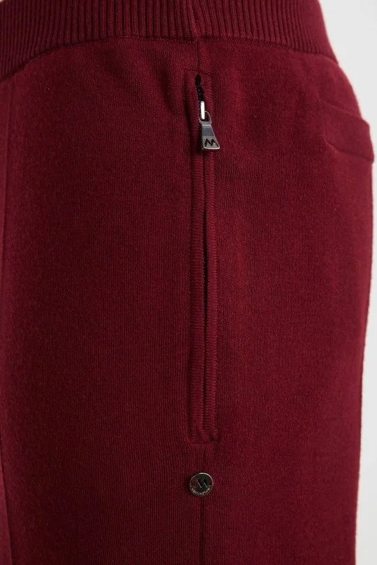 Hemington - Bordo Merino Yün Activewear Triko Pantolon (7)