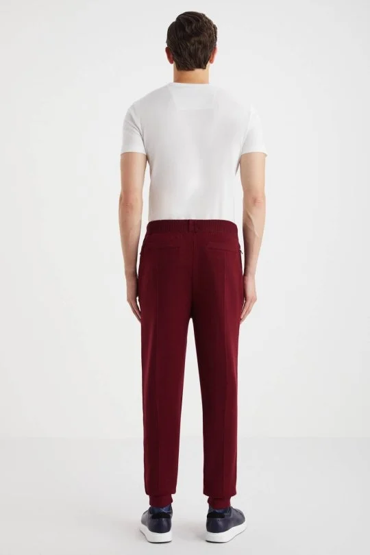 Hemington - Bordo Merino Yün Activewear Triko Pantolon (4)