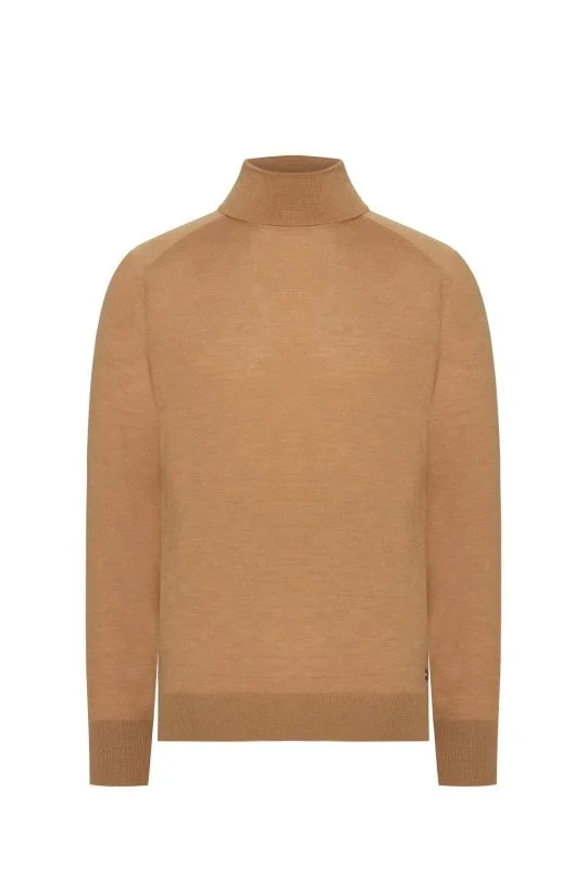 Hemington - Camel Boğazlı Slim Fit Merino Yün Triko (6)