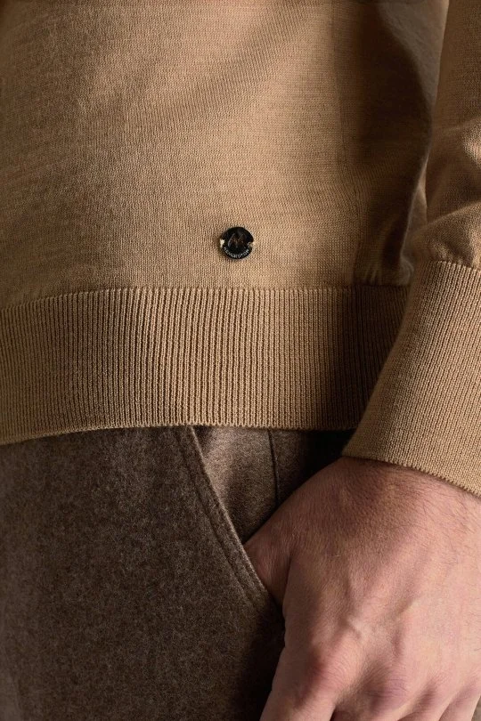 Hemington - Camel Boğazlı Slim Fit Merino Yün Triko (3)