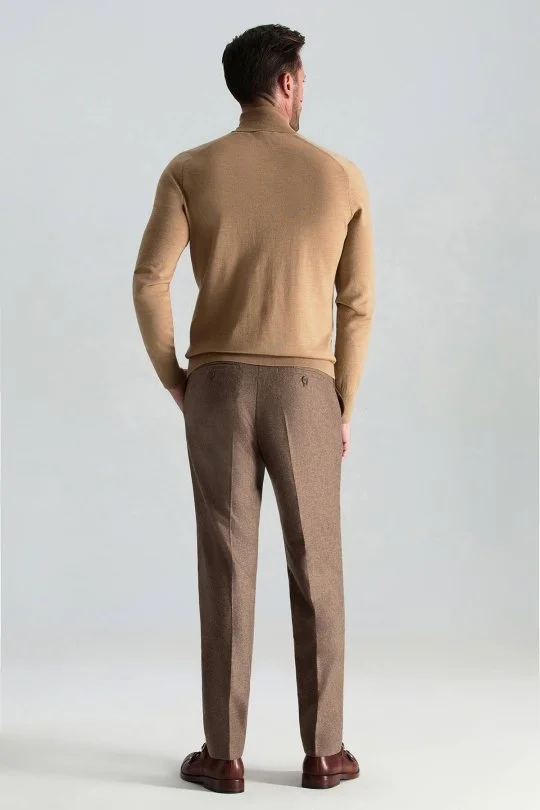 Hemington - Camel Boğazlı Slim Fit Merino Yün Triko (4)