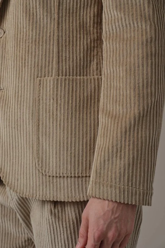 Camel Kadife Blazer Ceket