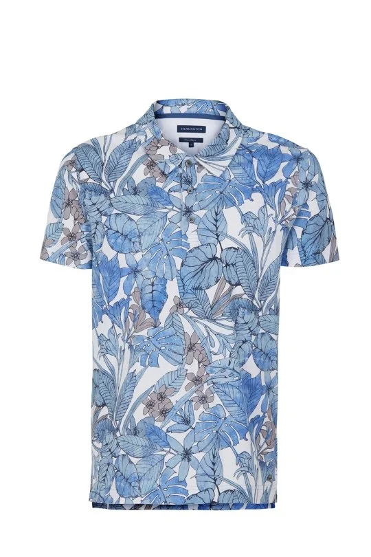 Hemington - Çiçek Desen Mavi Polo Yaka T-Shirt (6)