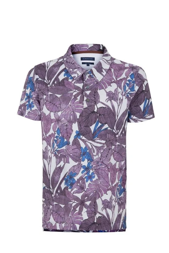 Hemington - Çiçek Desen Mor Polo Yaka T-Shirt (7)