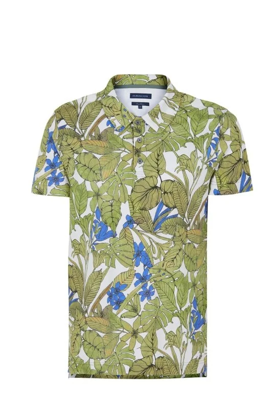 Hemington - Çiçek Desen Yeşil Polo Yaka T-Shirt (7)
